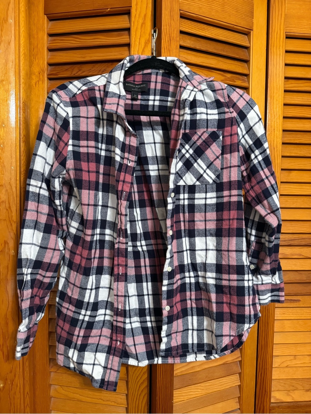 Classic Women’s Pink and Black Plaid Flannel Shirt